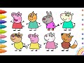 PEPPA Pig And Friends How To Draw Peppa Pig Drawing And Coloring Video For Kids