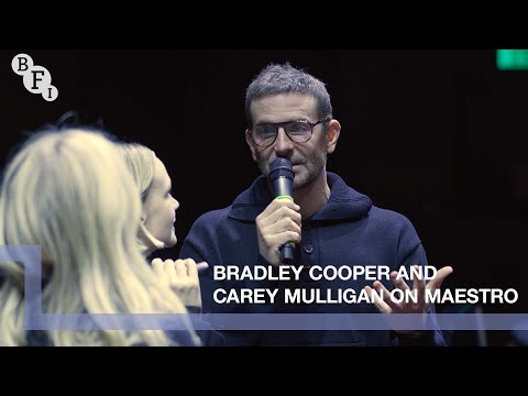 Thumbnail of the video: Bradley Cooper and Carey Mulligan on the Leonard Bernstein biopic, Maestro | BFI IMAX Q&A