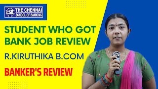 BANK EXAM COACHING AT THE CHENNAI SCHOOL OF BANKING | STUDENT REVIEW |