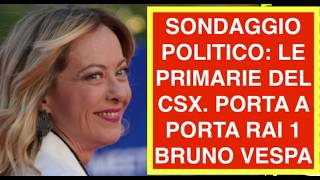 SONDAGGIO POLITICO: LE PRIMARIE DEL CSX. PORTA A PORTA RAI 1 BRUNO VESPA