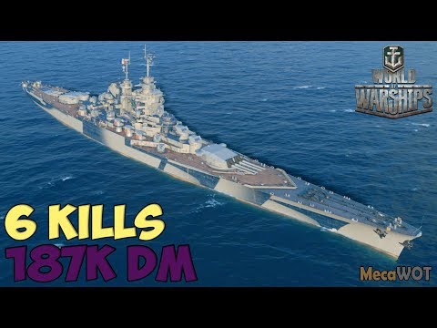 World of WarShips | République | 6 KILLS | 187K Damage - Replay Gameplay 1080p 60 fps