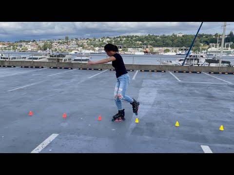 Slalom Skating Grade II Trick - One Foot (with slow motion)