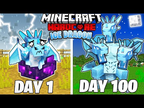 Fozo - I Spent 100 Days as an ICE DRAGON in HARDCORE Minecraft!
