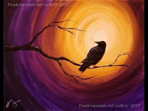 Midnight Raven Acrylic Step by Step Painting on Canvas for Beginners