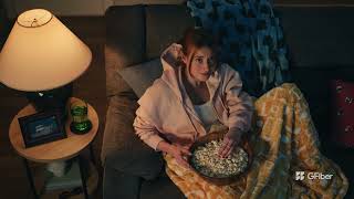 Google Fiber Excited woman watching wrestling