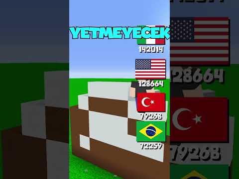 Ülkeler Arası Heykel Yapı Kapışması (Minecraft) #shorts