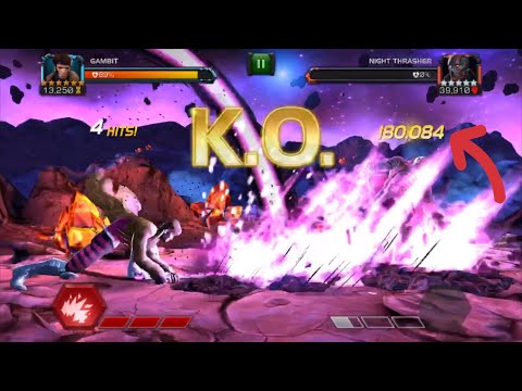 Buffed 6 Star Gambit + Mutant Power Booster = Crazy Damage! - Marvel Contest Of Champions