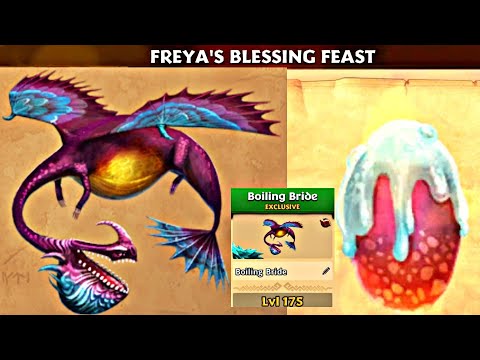 FREYA'S BLESSING FEAST DRAGON "BOILING BRIDE" Max Level 175 Titan Mode - Dragons: Rise of Berk