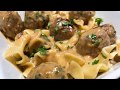 The Ultimate Swedish Meatballs Served With Egg Noodles