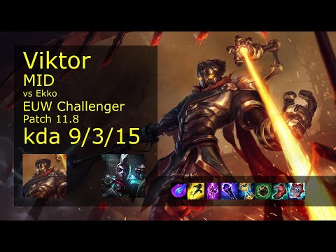 Viktor Mid vs Ekko - EUW Challenger 9/3/15 Patch 11.8 Gameplay