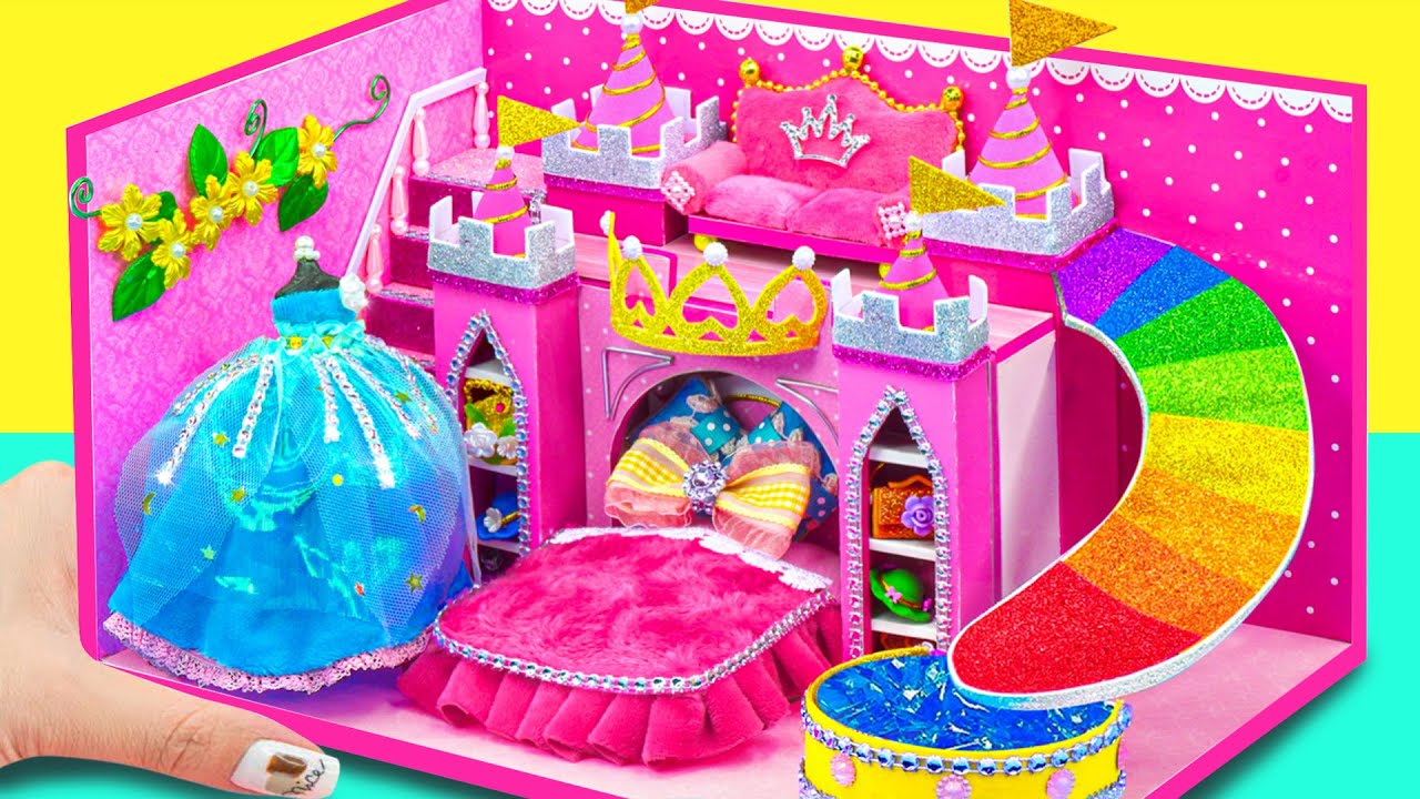 DIY Miniature Princess Castle ✨ | Turn a Shoebox into a Fairytale Palace and Custom Princess Dress