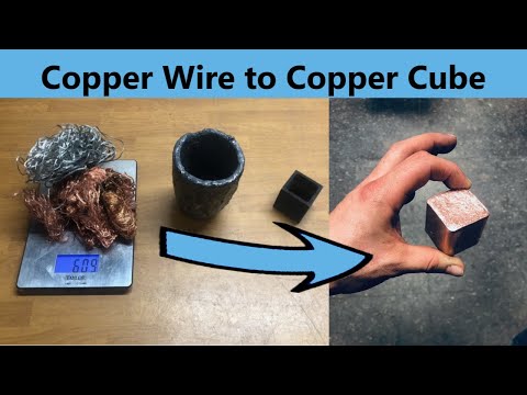 Melting Copper Wire - Metal Casting a Copper Cube - Trash to Treasure - DIY Metal Art