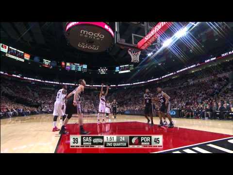Robin Lopez Highlights Spurs vs. Blazers 12.15.2014 - 4 Points, 5 Rebounds