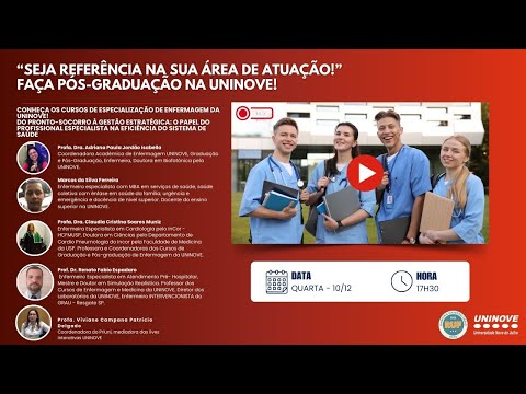 CONHEÇA OS CURSOS DE ESPECIALIZAÇÃO DE ENFERMAGEM DA UNINOVE
