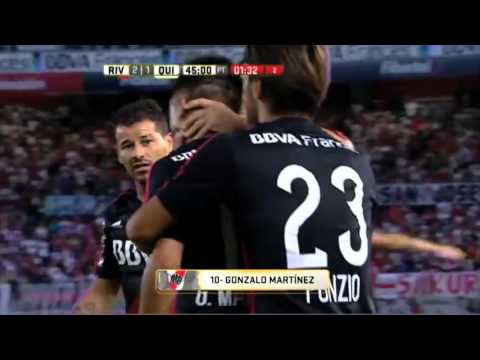 Primer gol de Pity Martínez - River 5 - 1 Quilmes - Torneo Transición 2016