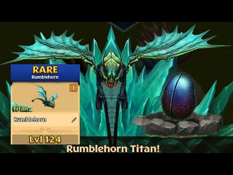 RUMBLEHORN Max Level 124 Titan Mode - Dragons:Rise of Berk