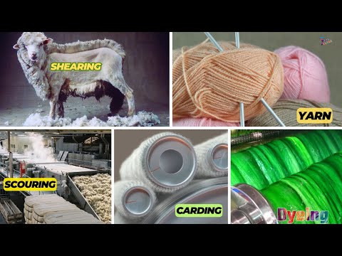 , title : 'Wool Yarn Manufacturing Process -  From Sheep to Skein'
