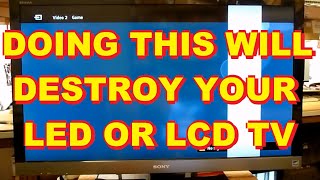 WHAT NOT TO DO TO A LED LCD TV Sony LED LCD TV with a White Bar In The Picture