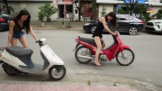 Download lagu Two Girls, Two Old Motorbikes – A Fun Day on the Street! mp3