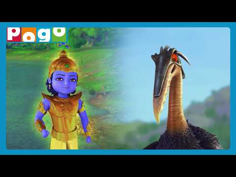 Little Krishna 🪈| The Fierce Battle with Bakasura! | Full Episode 😍 | Cartoon for Kids ✨| POGO