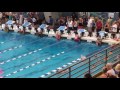 Sam 100M back (black cap pink suit) lane 8