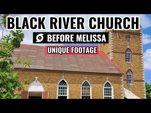 Black River Church BEFORE Hurricane Melissa, St. Elizabeth. Can we restart 200 year old clock.