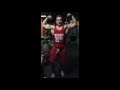 Crazy ripped Teenager flexing muscles