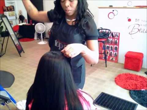 Full sew in weave with side bangs