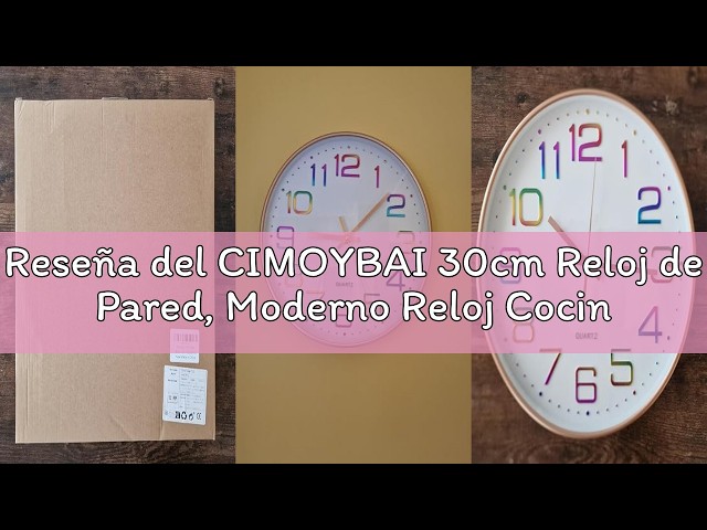 Vídeo relacionado con CIMOYBAI Reloj de pared de 30 cm, números 3D, multicolor, silencioso, oro rosa, moderno, sin ruido de tictac, para oficina, habitación, salón, cocina, escuela, habitación infantil (blanco-P)