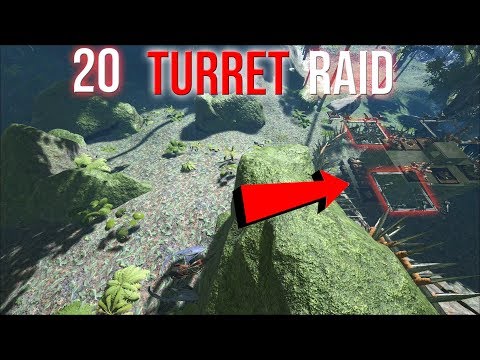 RAIDING TURRET BASES - ARK SMALL TRIBES PVP #32