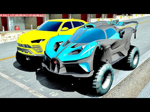 Lamborghini Urus Monster Truck vs Bugatti Bolide Monster Truck at Top Gear Track