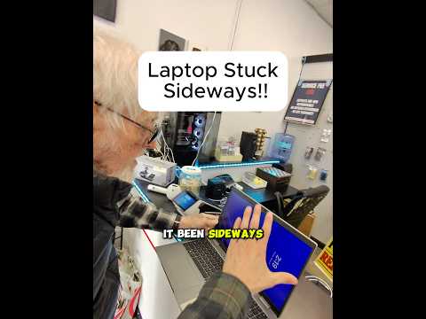LAPTOP STUCK SIDEWAYS!!! #brokenfix #smartphone #education #retrogaming #problemfix