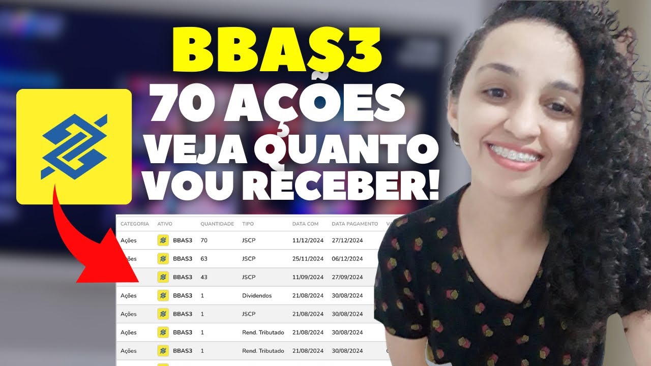 BBAS3: CHEGUEI À 70 AÇÕES DE BANCO DO BRASIL, VEJA QUANTO VOU RECEBER DE DIVIDENDOS.