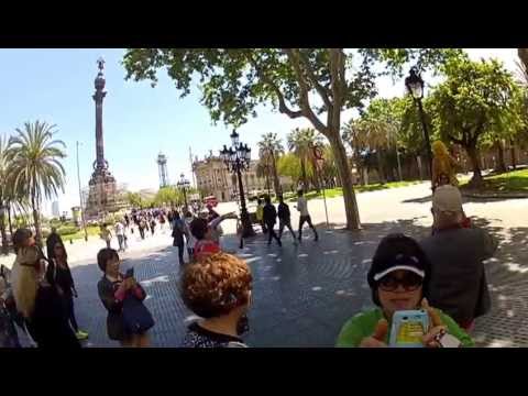 Живые статуи на улице Rambla в Барселоне 2. GoPro Hero 2. 