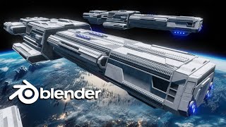Blender time-lapse (Sci-fi spaceship) #blender