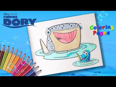 Coloring Dory and Destiny. Coloring for kids. Video