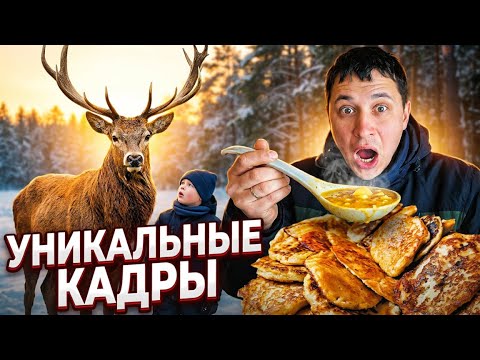 УНИКАЛЬНЫЕ КАДРЫ С ЧЕРНИЧНОГО ХУТОРА: рыбалка и олени, суп и драники.