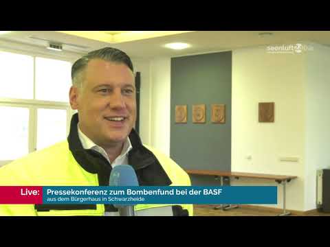 PRESSEKONFERENZ zum Bombenfund bei der BASF in Schwarzheide