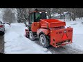 Holder C70 V Snow Plow in Action - Municipal Sidewalk Tractor