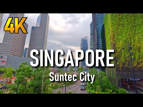 CINGAPURA - Passeio a pé pela cidade de Suntec 👣 | A MAIOR FONTE DO MUNDO 🇸🇬 (4k 60fps)