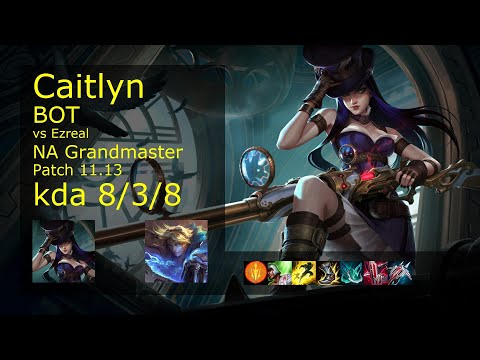Caitlyn ADC & Nautilus vs Ezreal & Thresh - NA Grandmaster 8/3/8 Patch 11.13 Gameplay