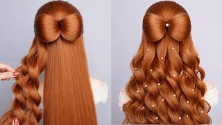 Very EASY! Beautiful And Unique Half Up Half Down Hairstyles | Simple & Stylish Hairstyles Tutorial