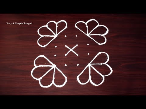 Beautiful Kolam Design with Dots | Easy Rangoli Designs | Simple Kolam Designs | Simple Muggulu Video