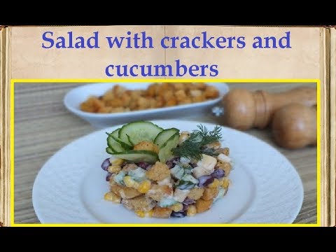 Salad with crackers and cucumbers / Book of recipes / Bon Appetit