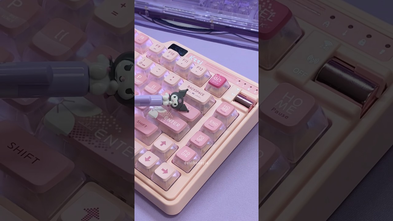 the cutest pink keyboard from @KZZI-OFFICIAL  #cute #asmr #unboxing #keyboard #typing