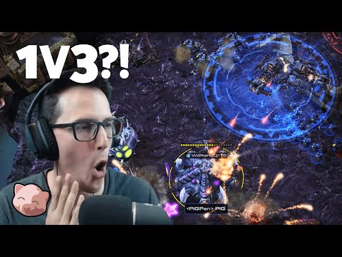It's an 8 player FFA but I had to 1v3 the whole time! - StarCraft 2