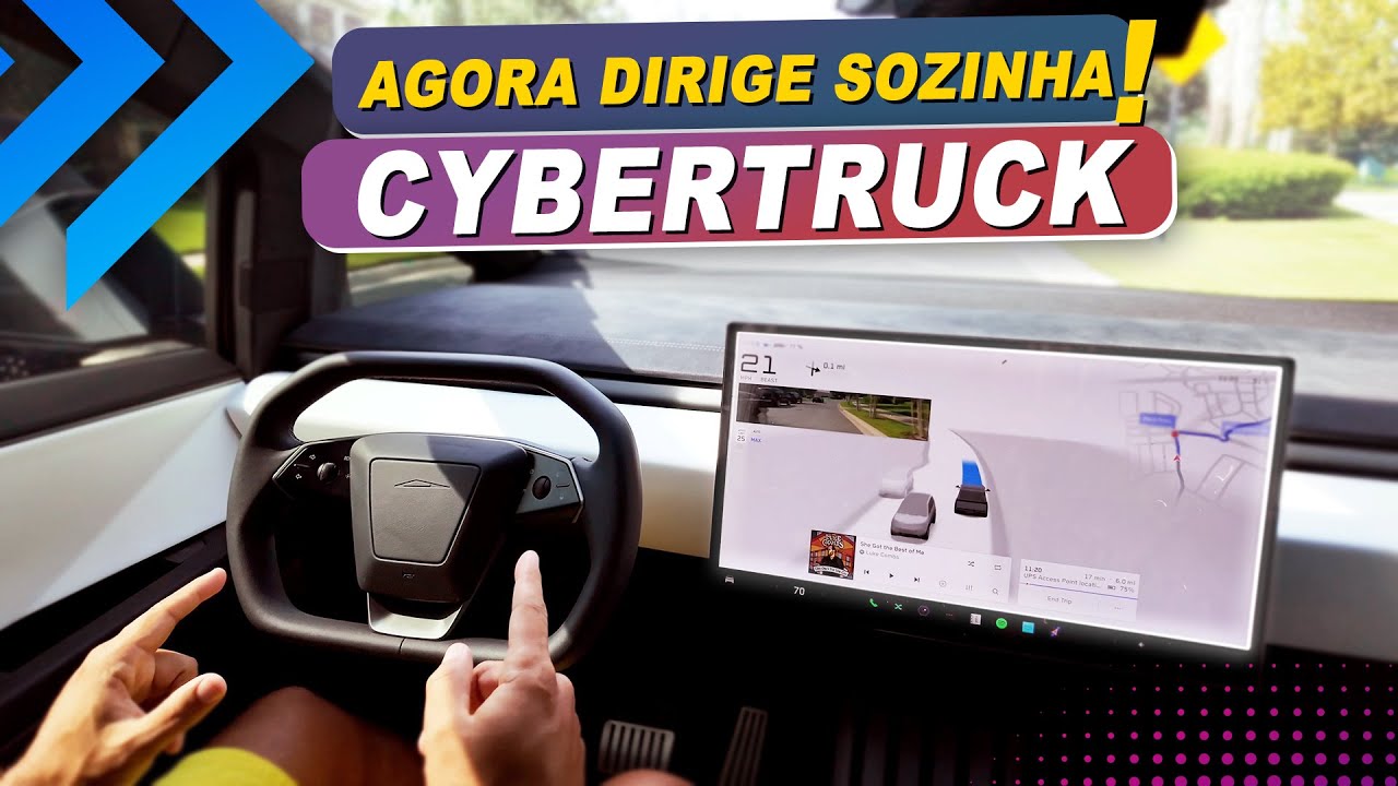 Agora a CYBERTRUCK DIRIGE Sozinha! O FSD Está Liberado! 🚘🤖 #macmasi #cybertruck #autopilot