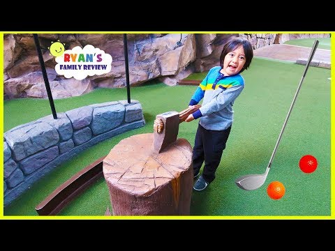 Ryan's first time playing putt-putt mini golf with mommy and daddy!