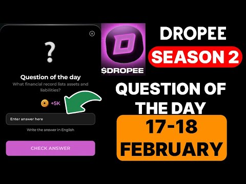 Dropee Season 2 Question of the day 17 February | Dropee Question of the day | Dropee Question