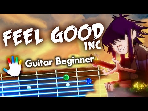 Feel Good Inc Guitar Lessons for Beginners Gorillaz Tutorial, Electric Chords, Lyrics, Backing Track